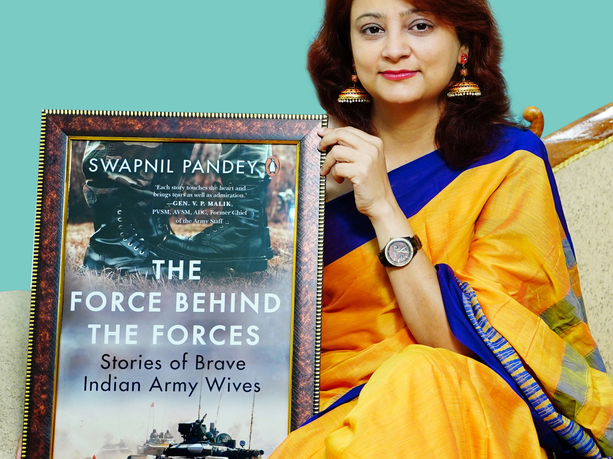 force behind the forces, indian army woves, book, author, swapnil pandey, nitika dhoundhiyal, indian women officer serve in Indian army true love stories of Indian soldiers, trupti nair, major shashidharan nair, major vibhuti shankar dhoundiyal jaya mehta sarika gulati saujata dahiya veer nari martyr families killed in action new book amaozn penguin published army wife army girlfriend