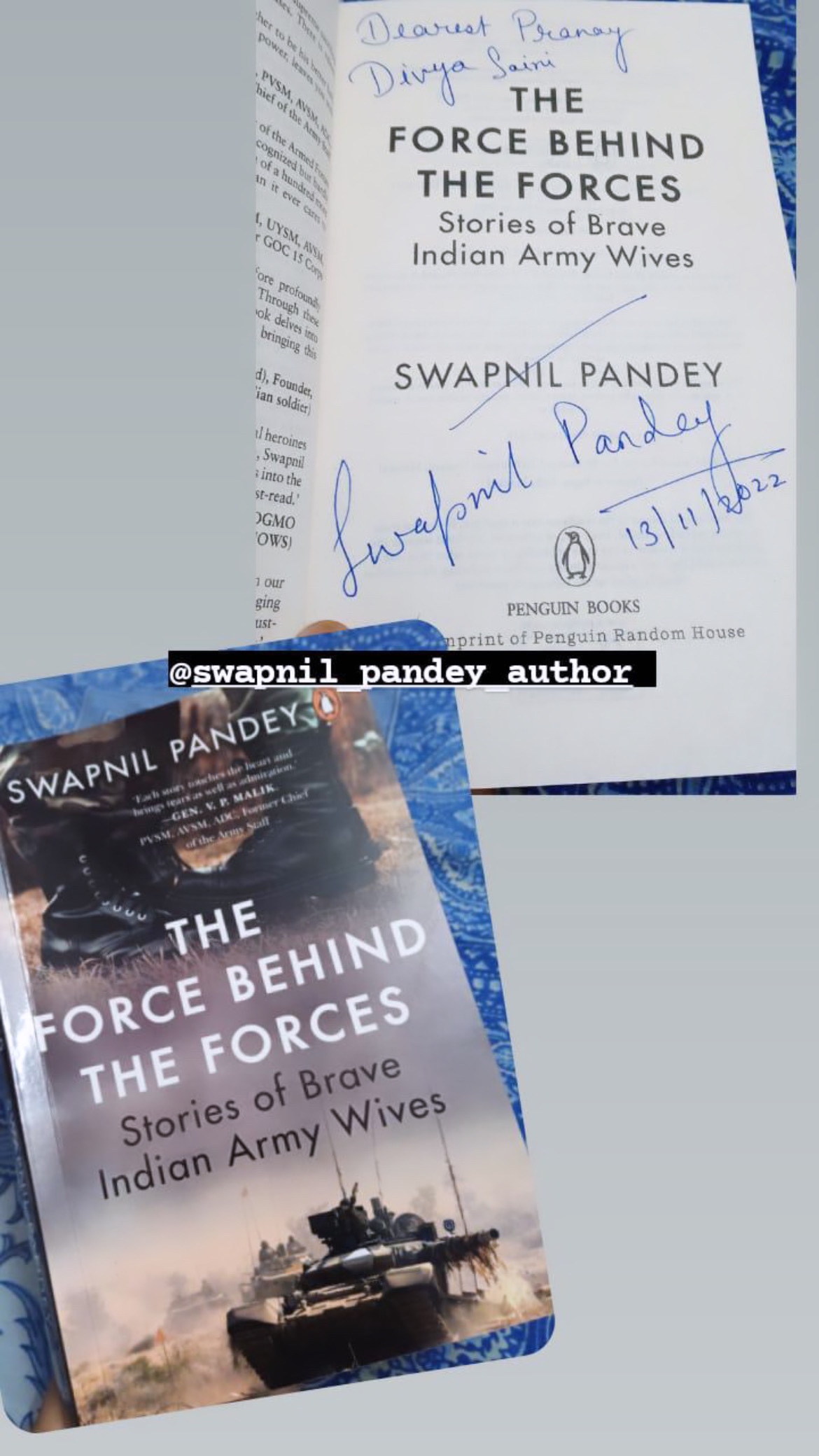 swapnil pandey author writer booklover jaipur jawahar kala kendra readers archana pande awwa books army lit fest military Wikipedia husband names top 10 bestselling national defence author army wife achievers gift force behind the forces stories love story real life non fiction